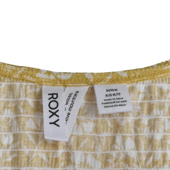 NWT Roxy  Dress Floral Sundress Simple Thoughts Yellow Size Medium - Picture 11 of 14
